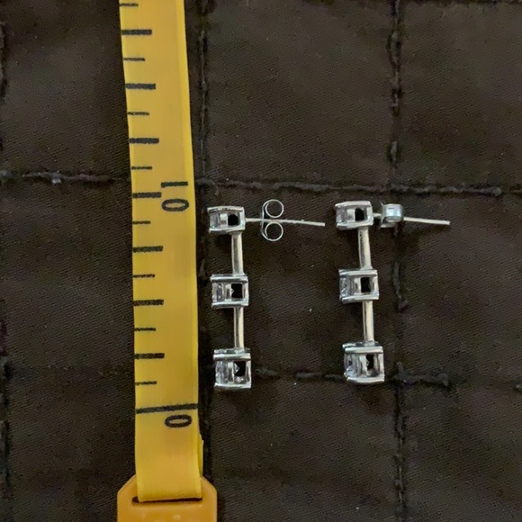 3 Stone (CZ) Earrings - Picture 9 of 14